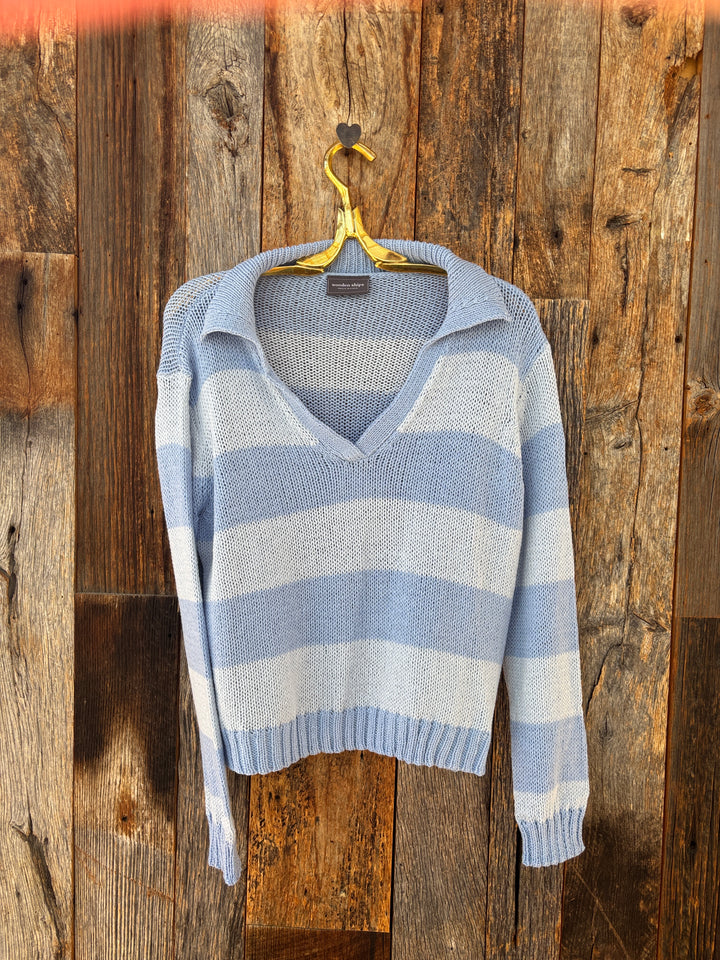 Wooden Ships Marcell Striped Top Cotton Beach Sky