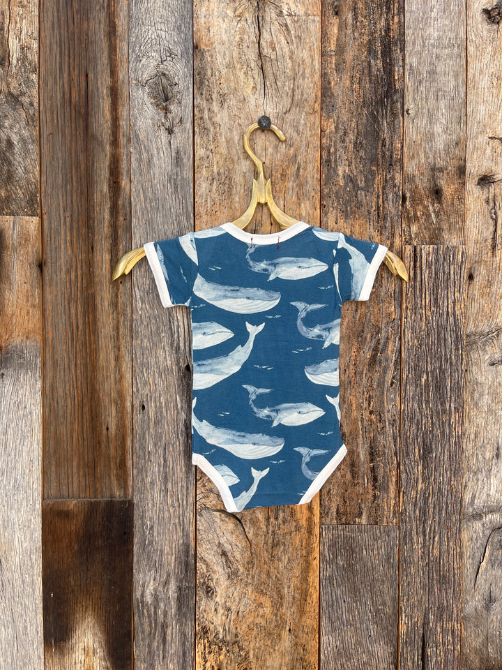 Milkbarn S/S Bamboo One Piece Blue Whale 31304