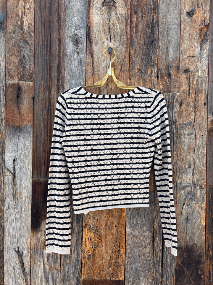 Saltwater Luxe Cardinal Sweater Black White