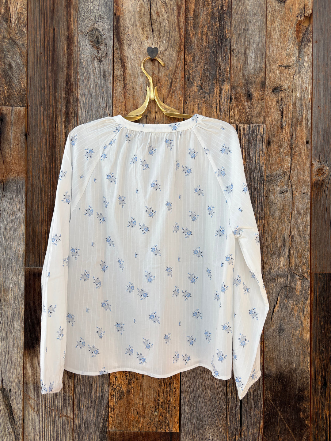 Dylan Faded Floral Blouse White/Blue