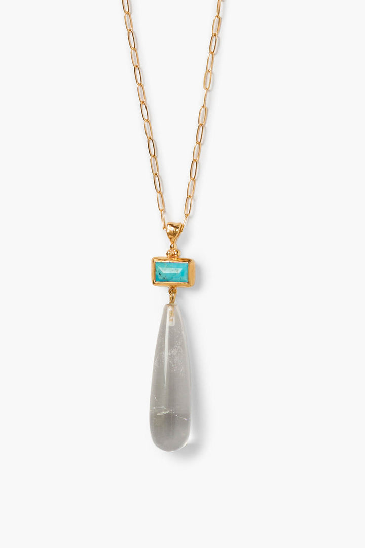 Chan Luu Messina Necklace Clear Quartz NG-15273 18K GV