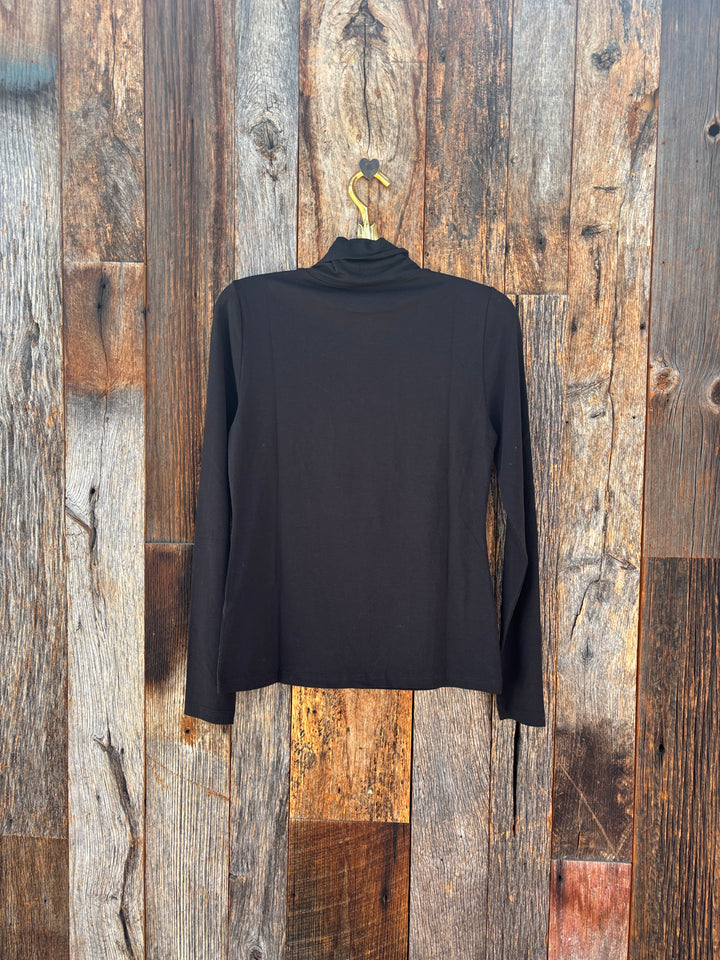 Lilla P Long Turtleneck Black