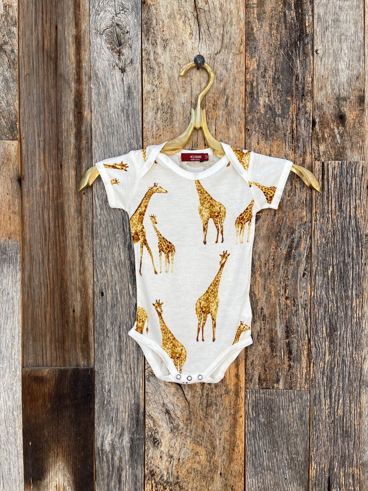 Milkbarn S/S One Piece Orange Giraffe 31110
