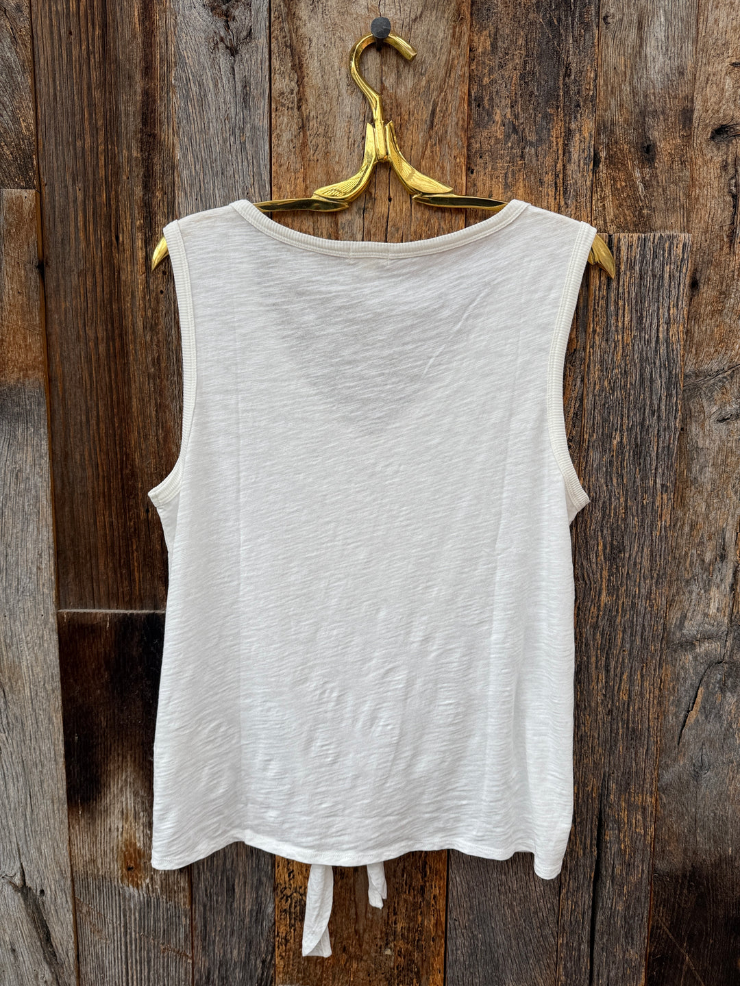 Dylan Deep V Sleeveless Tie Top Light Natural