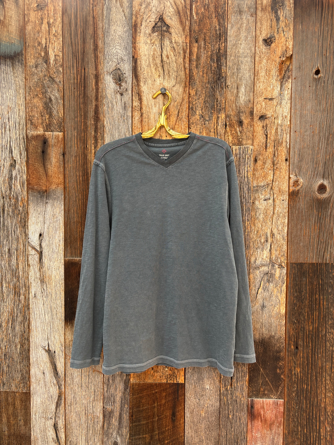 True Grit Venice Slubs L/S V-Neck Carbon
