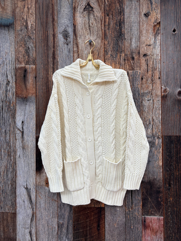 Paper Label Marelle Cable Cardigan Butter