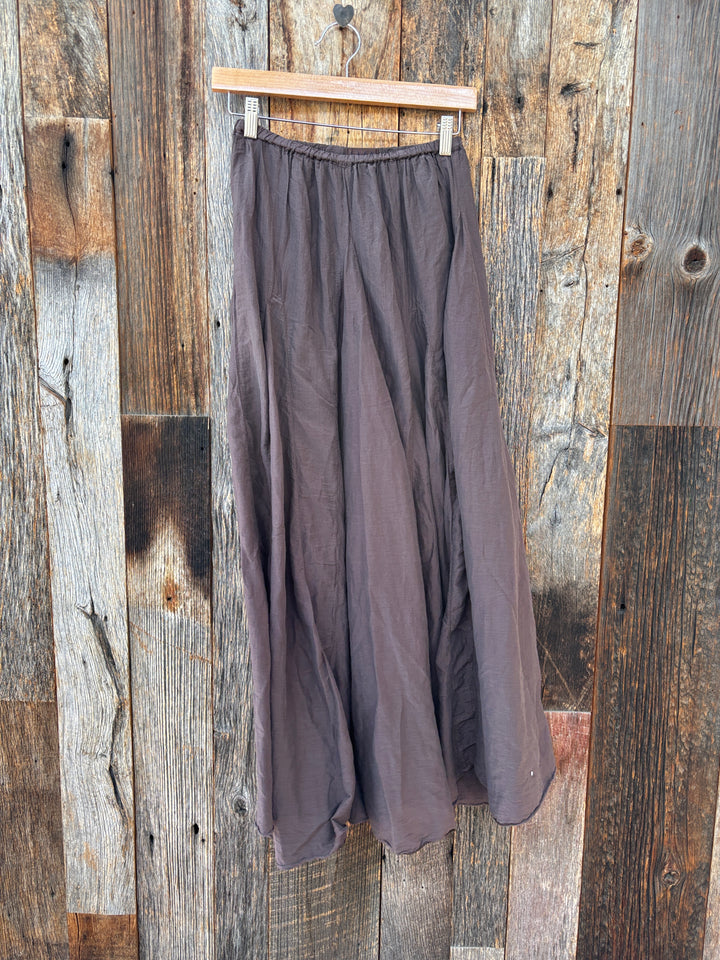 Llea Blue Zoey Cotton Silk Skirt Chocolate