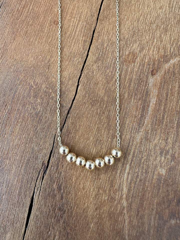 Robin M 14K Gold Beads Necklace 13.5-14.5"