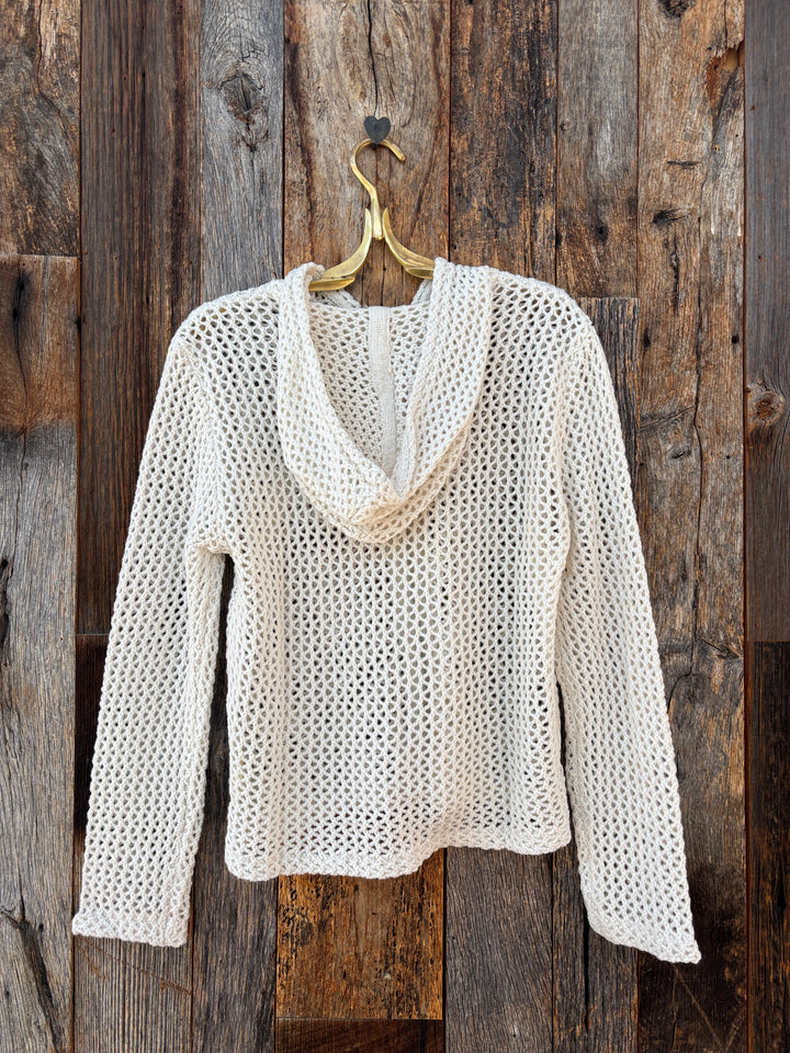 Dylan Whitney Pointelle Sweater Soft Natural