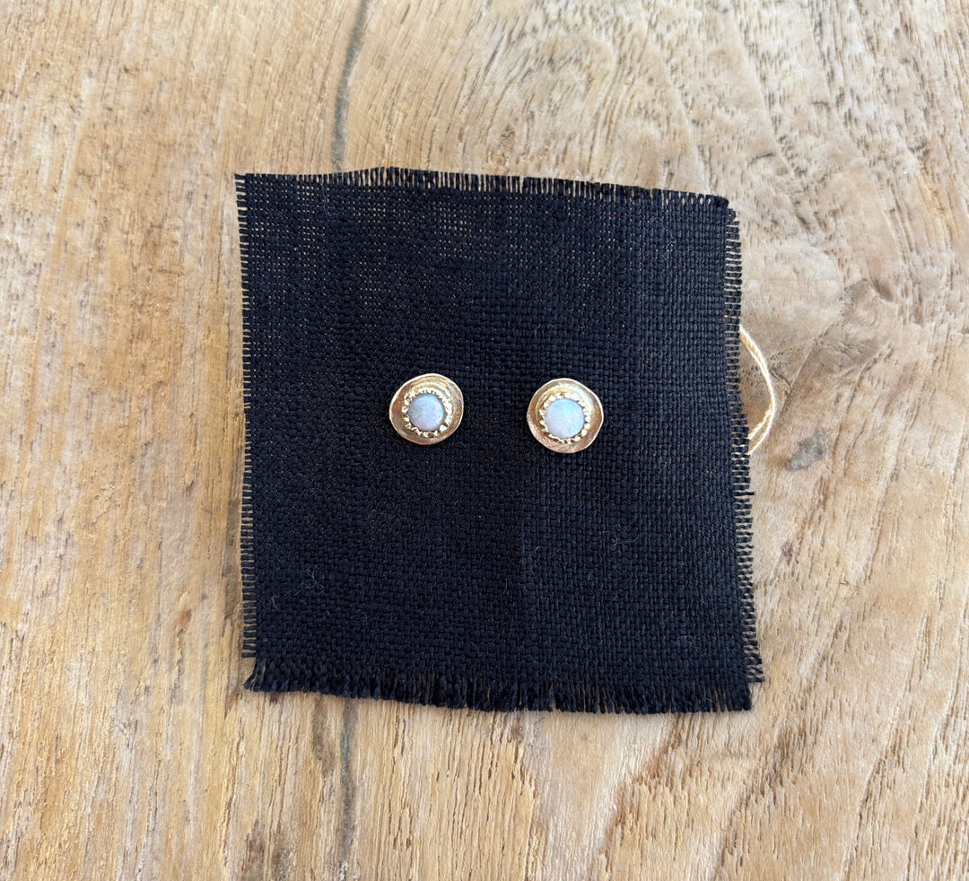 RM Designs Round Opal Post Earring 4mm