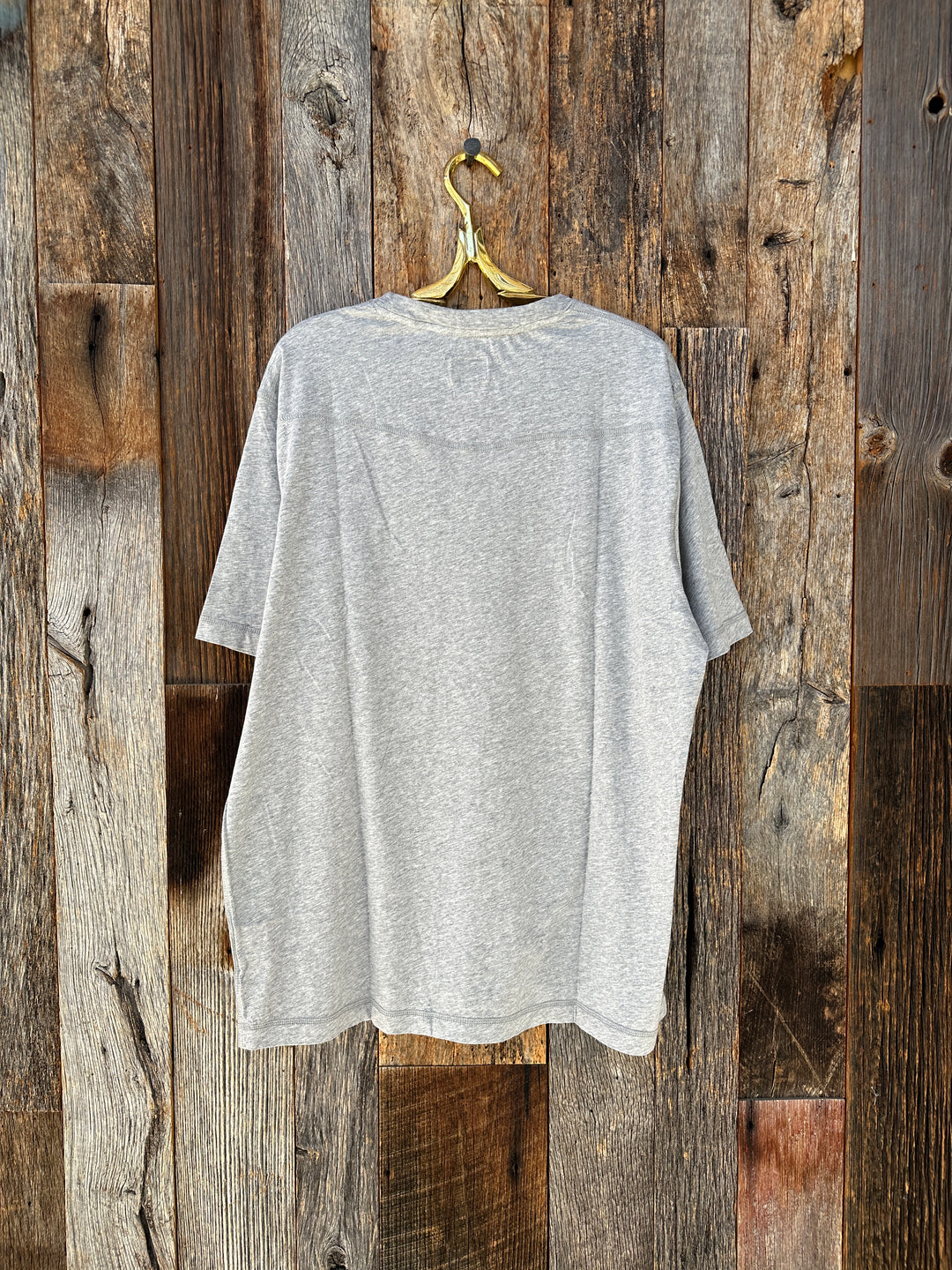 True Grit SS Contrast Stitch Crew Heather Grey