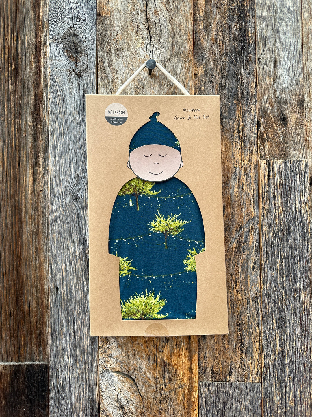 Milkbarn Bamboo NB Gown & Hat Set Firefly