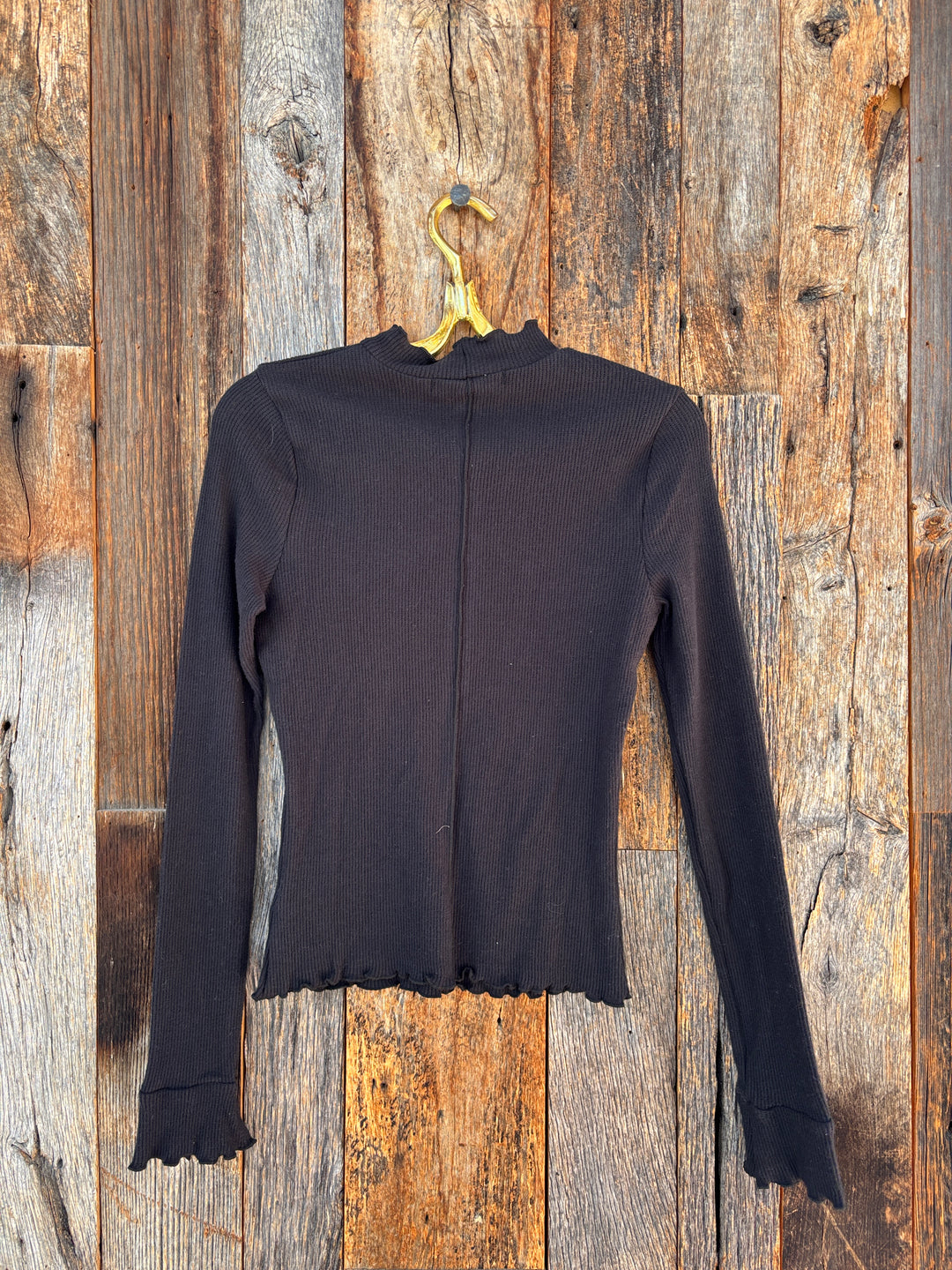 Project Social T Sloane Merrow Edge Cozy Mock Neck Black
