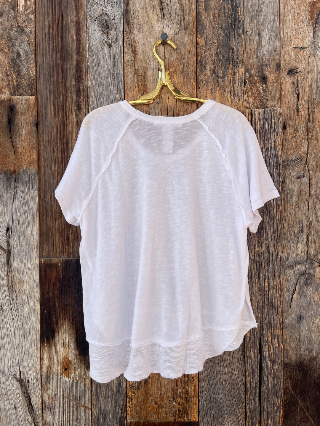 Project Social T Lina Textured Scoop Neck Tee White