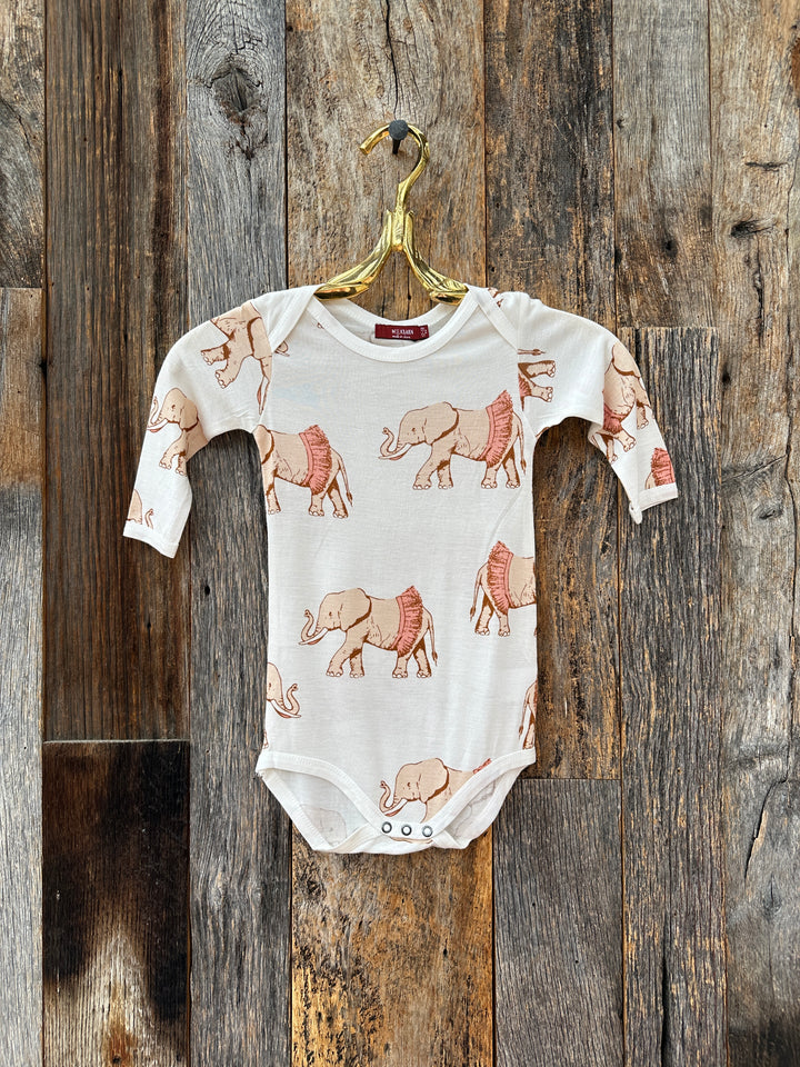 Milkbarn Bamboo L/S One Piece Tutu Elephant 33271