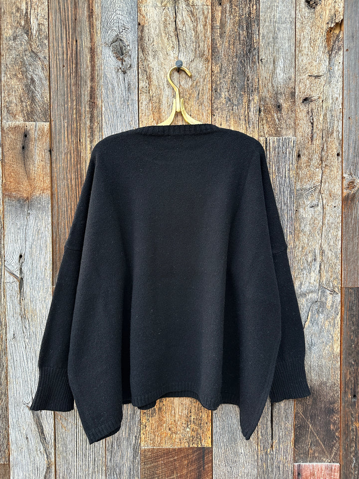 ...And for Good Nantucket Boxy Cashmere Sweater Black