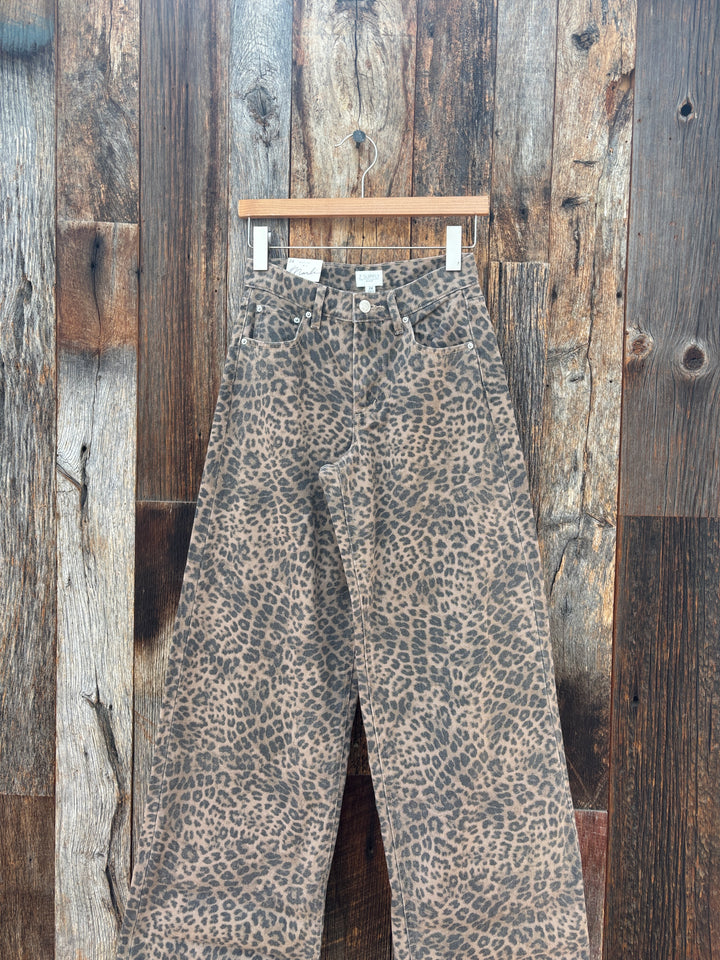 Z Supply Marli Denim Leopard Pant Desert Tan