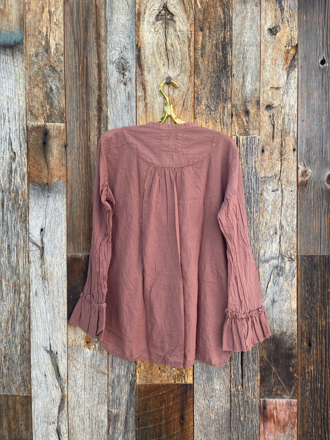Auntie Oti Poet Blouse Brown 1