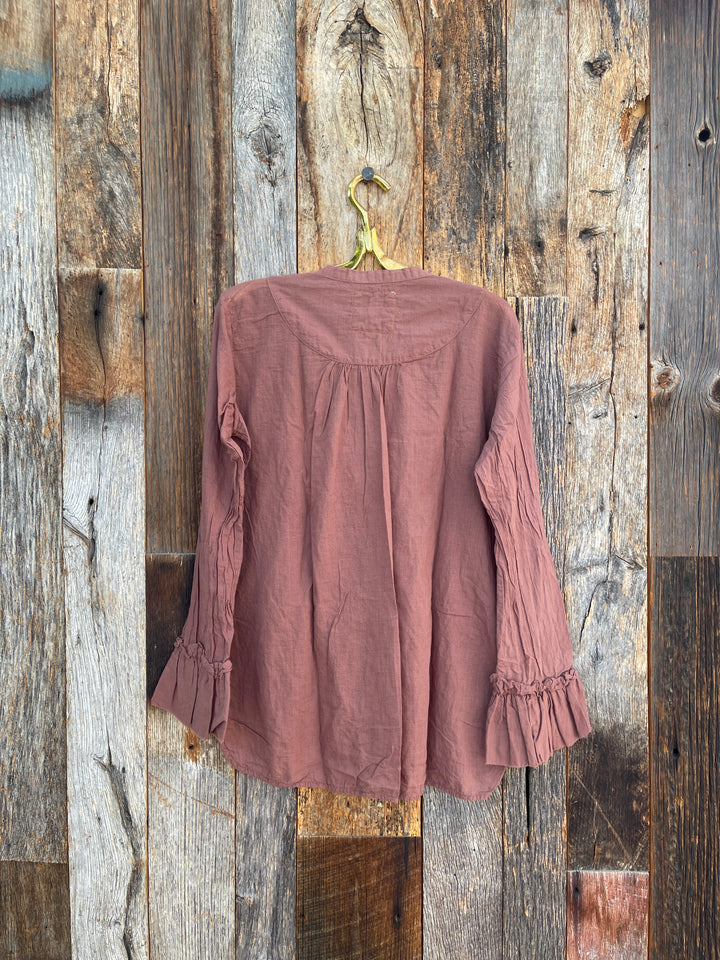 Auntie Oti Poet Blouse Brown 1