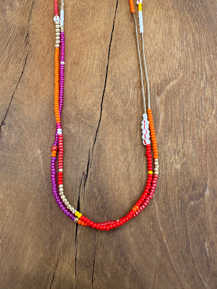 Elizabeth Nicole N60 Pink 34" 14K GF, glass seed beads