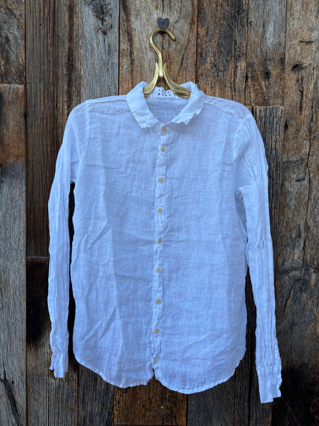 Llea Blue Dorie Shirt White Linen