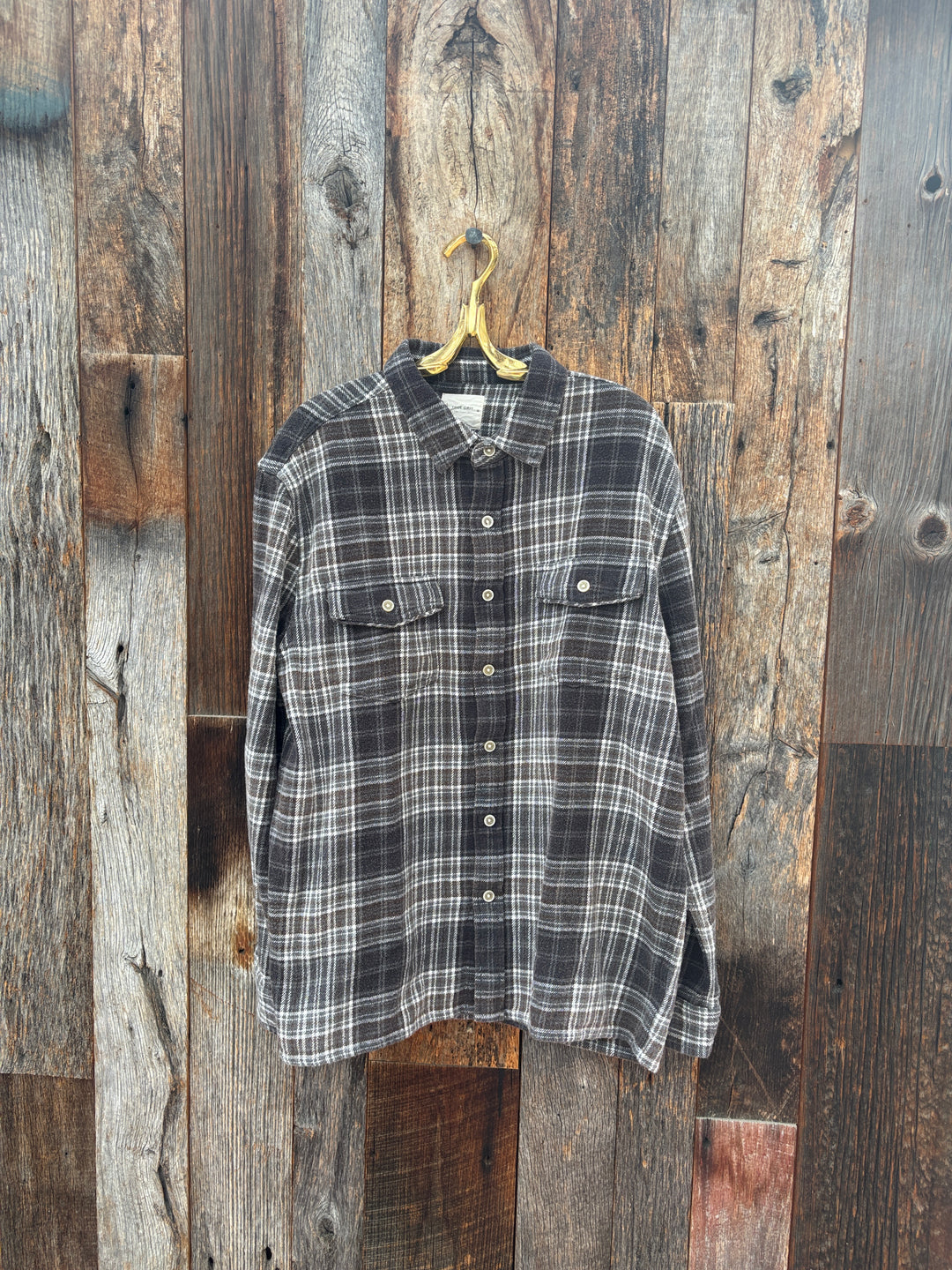 True Grit Crossroad Plaid L/S 2 Pocket Shirt Olive