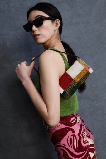 Chan Luu Beaded Silk Clutch Patchwork