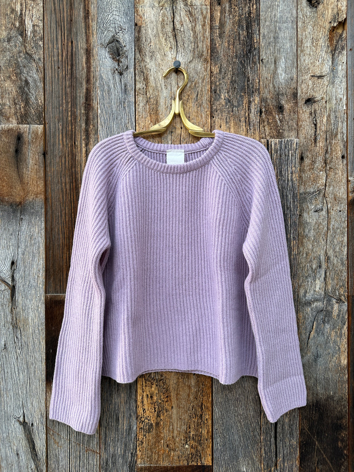 ...And for Good Montauk Shaker Cashmere Sweater Lilac