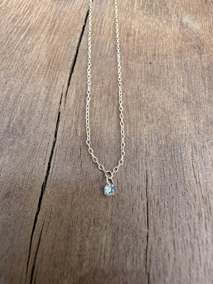 CLP 14K Champagne Diamonds Necklace 16-18"