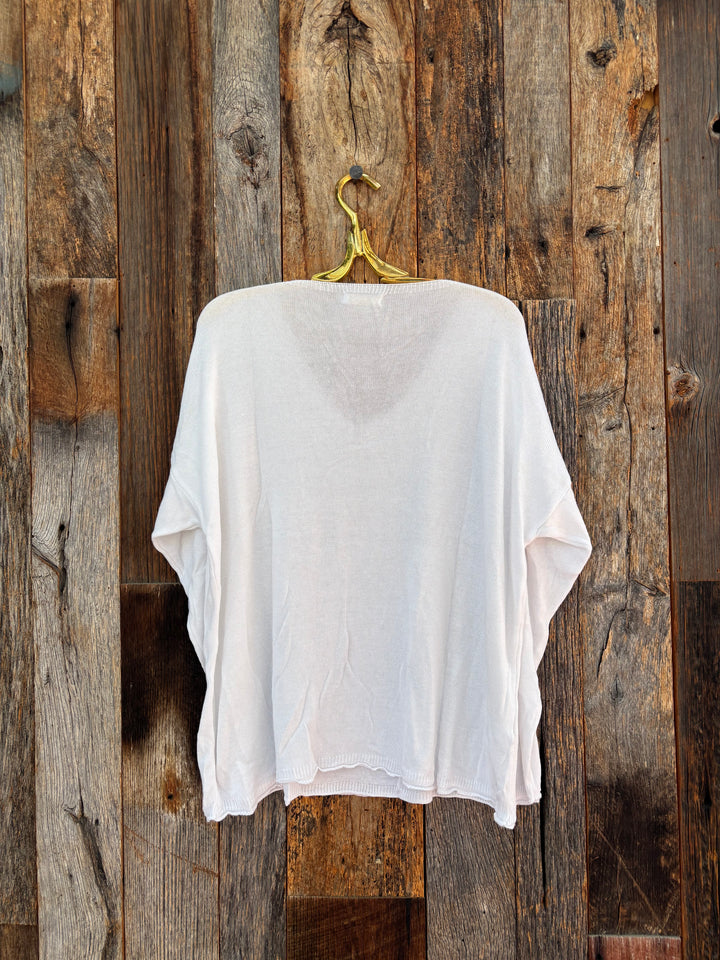 Milio Milano Long Sleeve Mineral Wash Sweater White