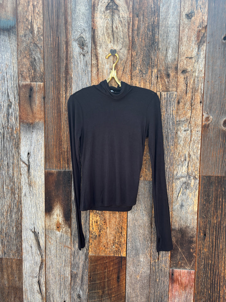 Project Social T Olive L/S Rib Turtleneck Black