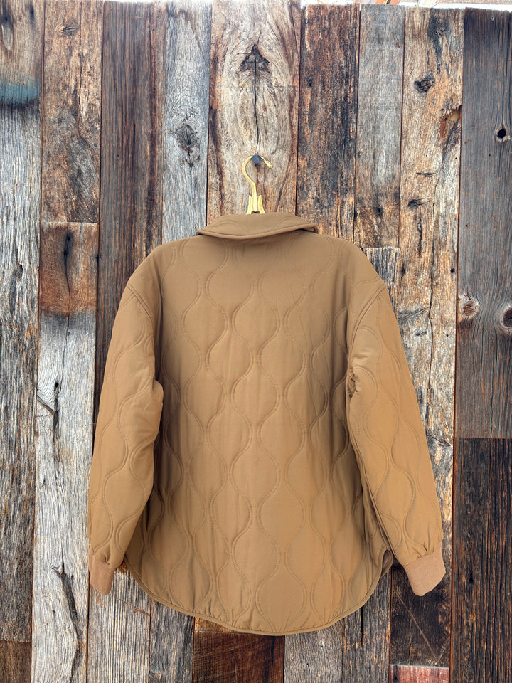 Z Supply Long Distance Quilted Jacket Totasted Seasame