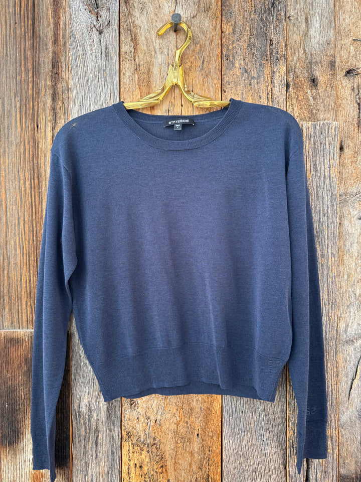 Stateside Sheer Pullover Sweater Navy
