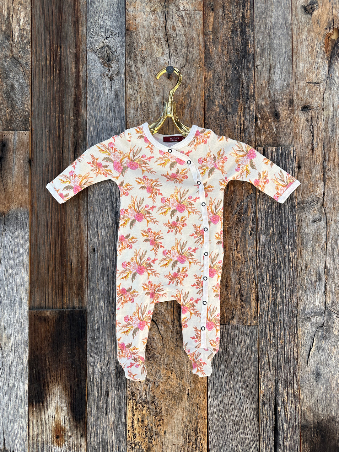 Milkbarn Organic Footed Romper Vintage Floral