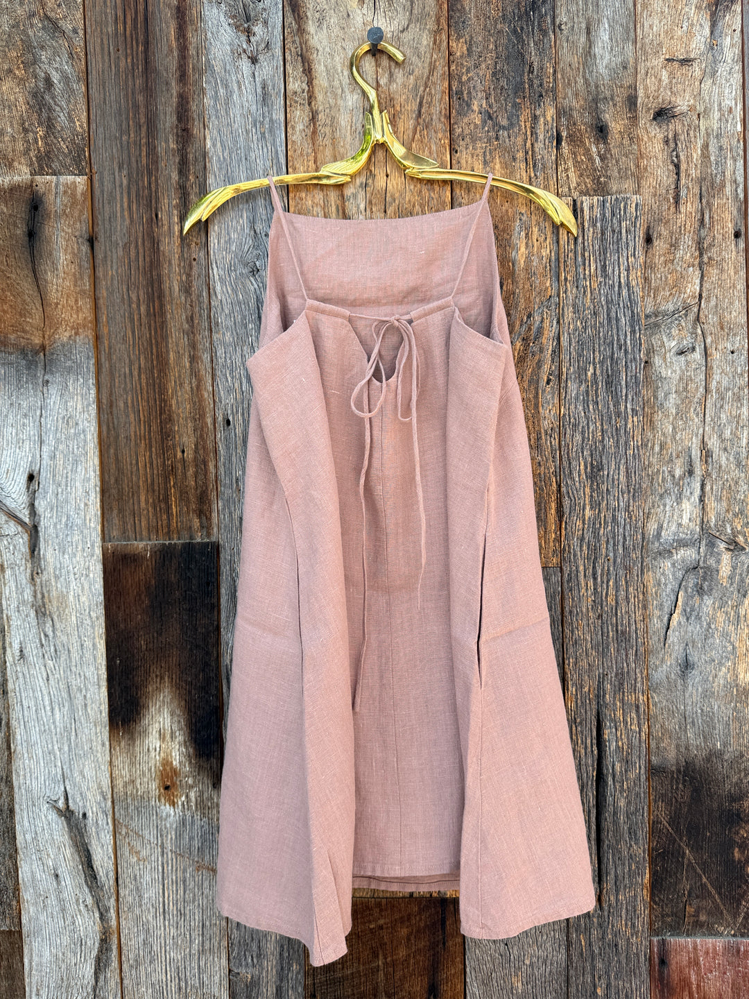 Isabella V Flora French Linen Dress Rose Pink