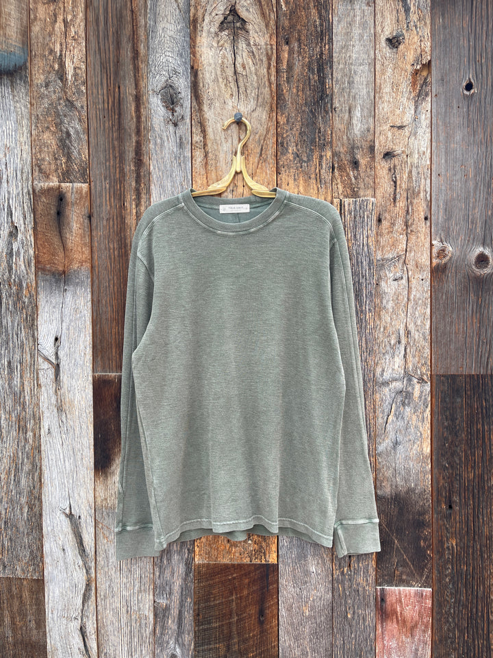 True Grit Jackson Knit L/S Modern Crew Agave