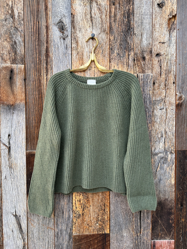 ...And for Good Montauk Shaker Cashmere Sweater Olive
