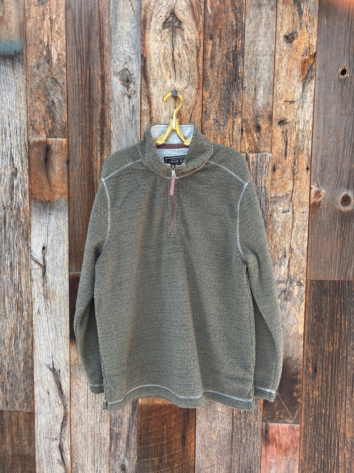 True Grit Montana Shearling 1/4 Zip Pullover Cargo