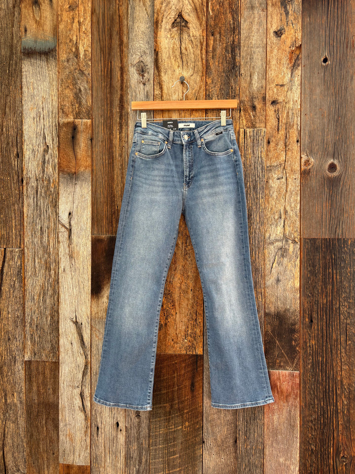 Mavi Anika Cropped Flare Mid Brushed Flex Blue Jeans