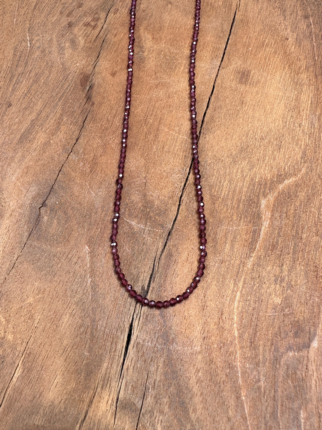 Radiant Malas Tiny Intention Necklace Garnet 16"