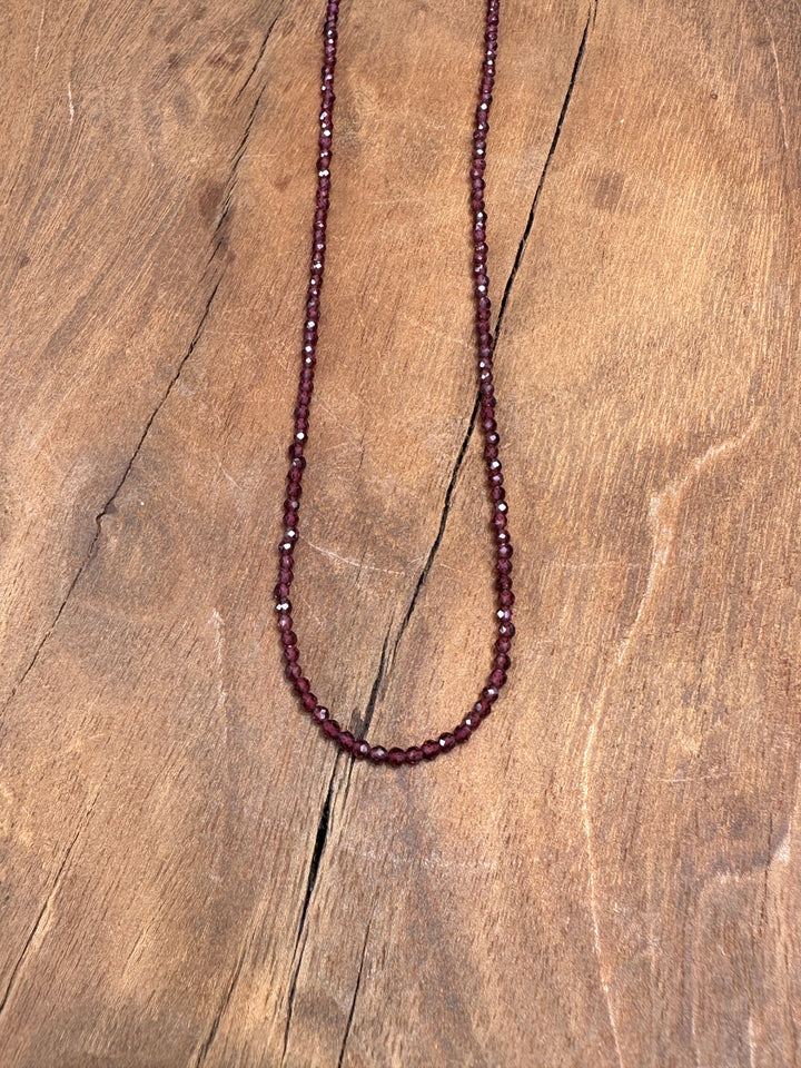 Radiant Malas Tiny Intention Necklace Garnet 16"