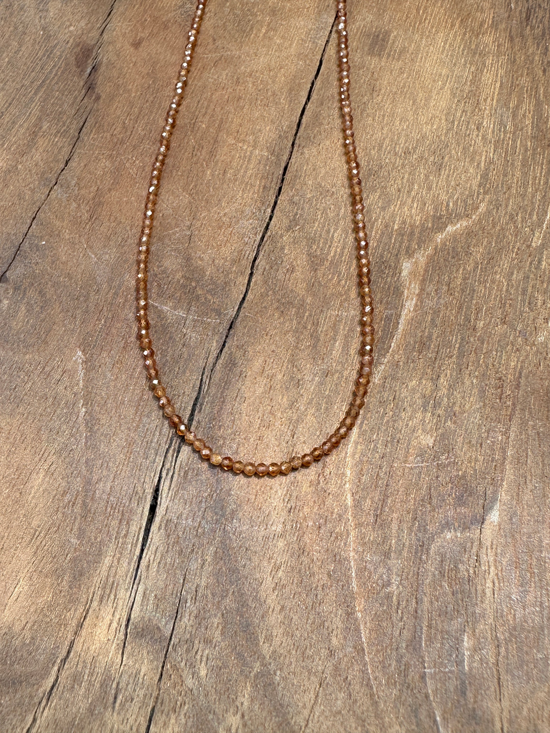 Radiant Malas Tiny Intention Necklace Orange Garnet 16"