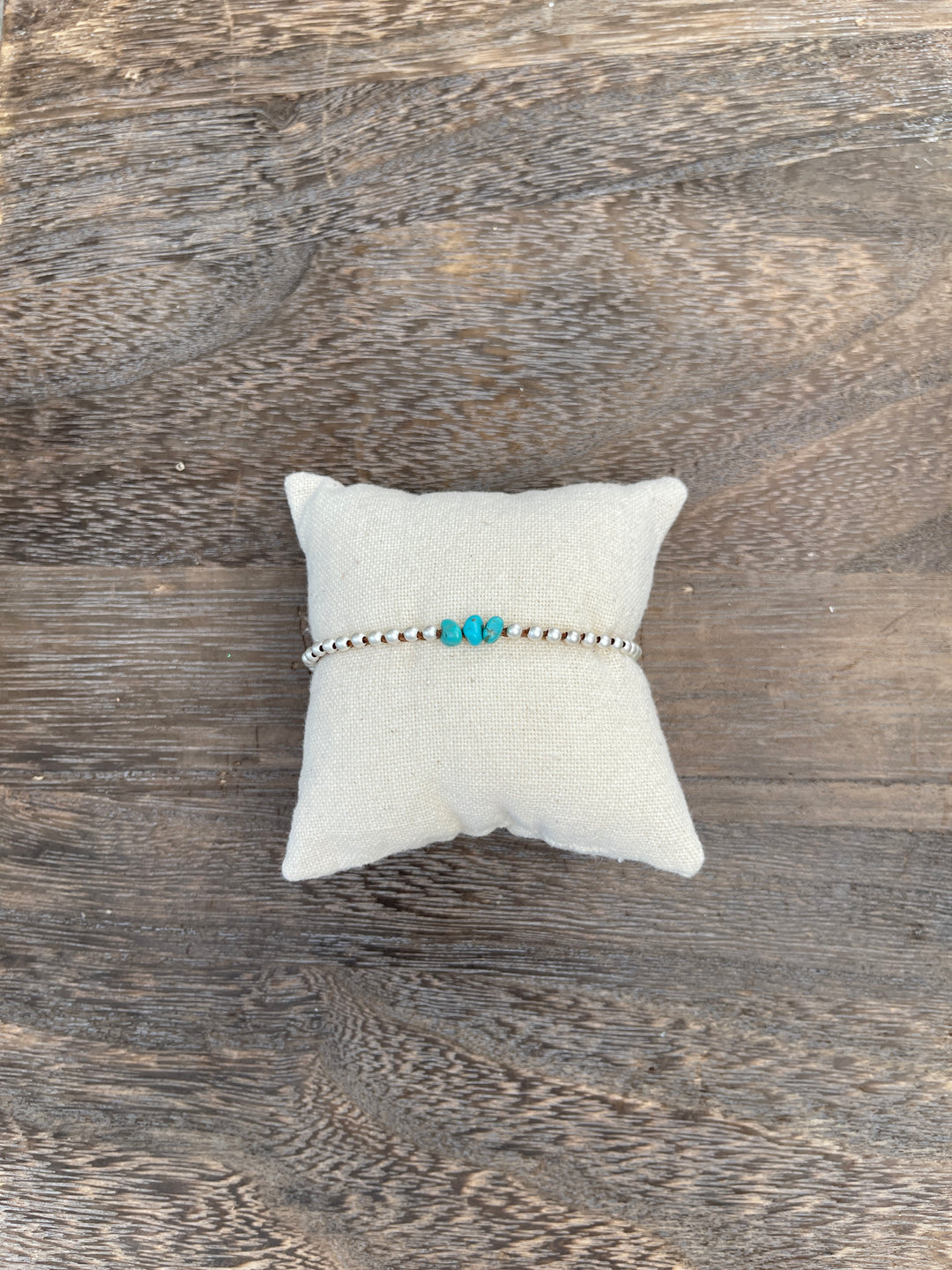 Minetta Turquoise Stones on Walnut