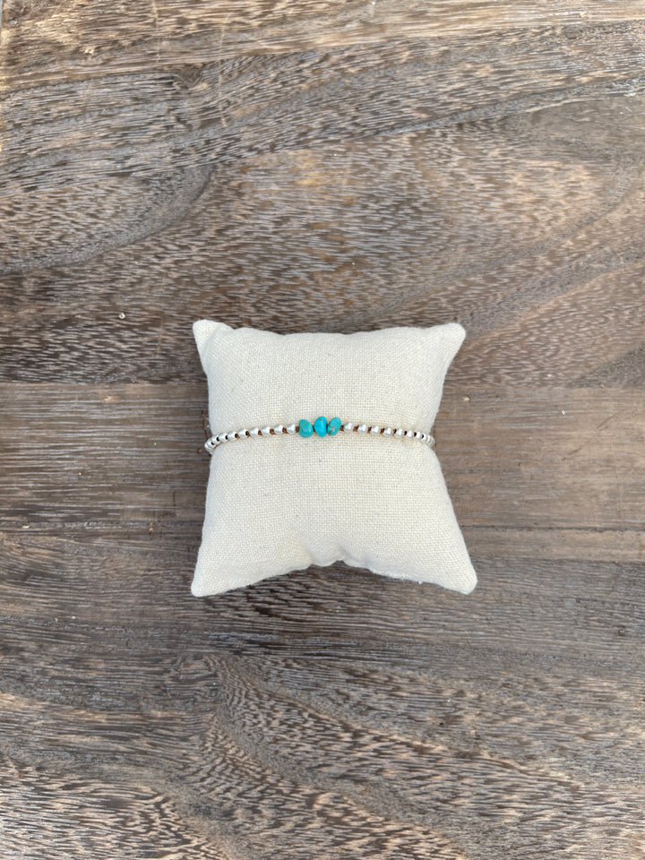 Minetta Turquoise Stones on Walnut