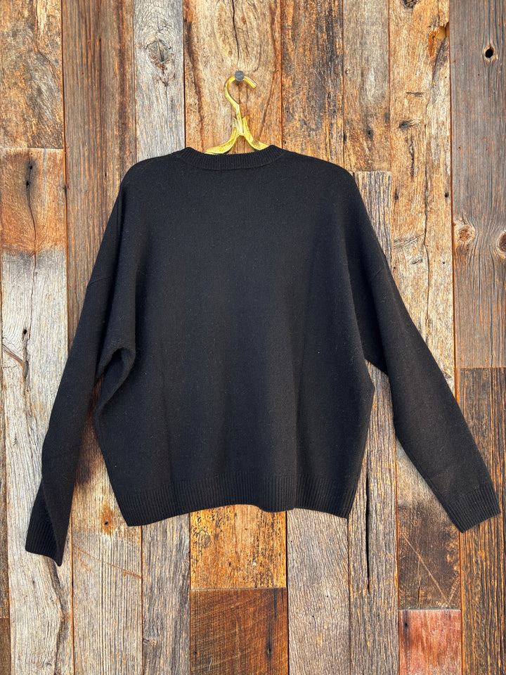 Minnie Rose Cashmere Oversized Sweater Black