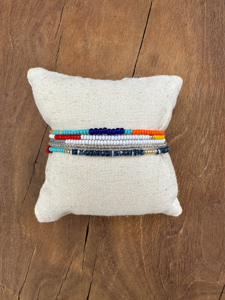 Elizabeth Nicole N60 Blue 33" 14K GF, glass seed beads