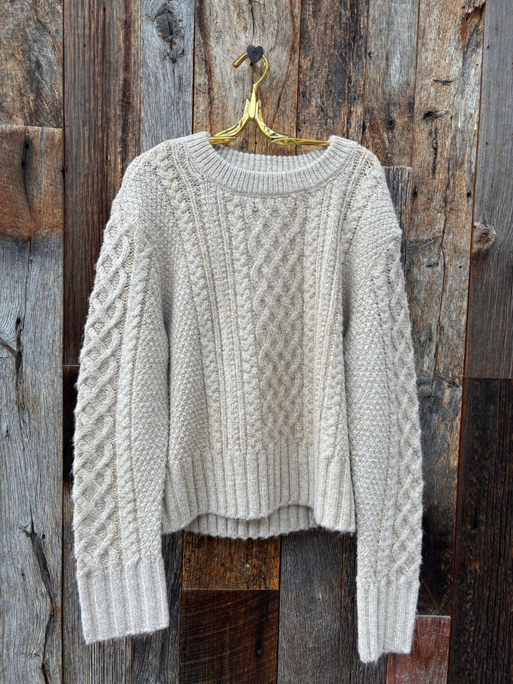 Dylan Serena Cable-Knit Pullover Oatmeal