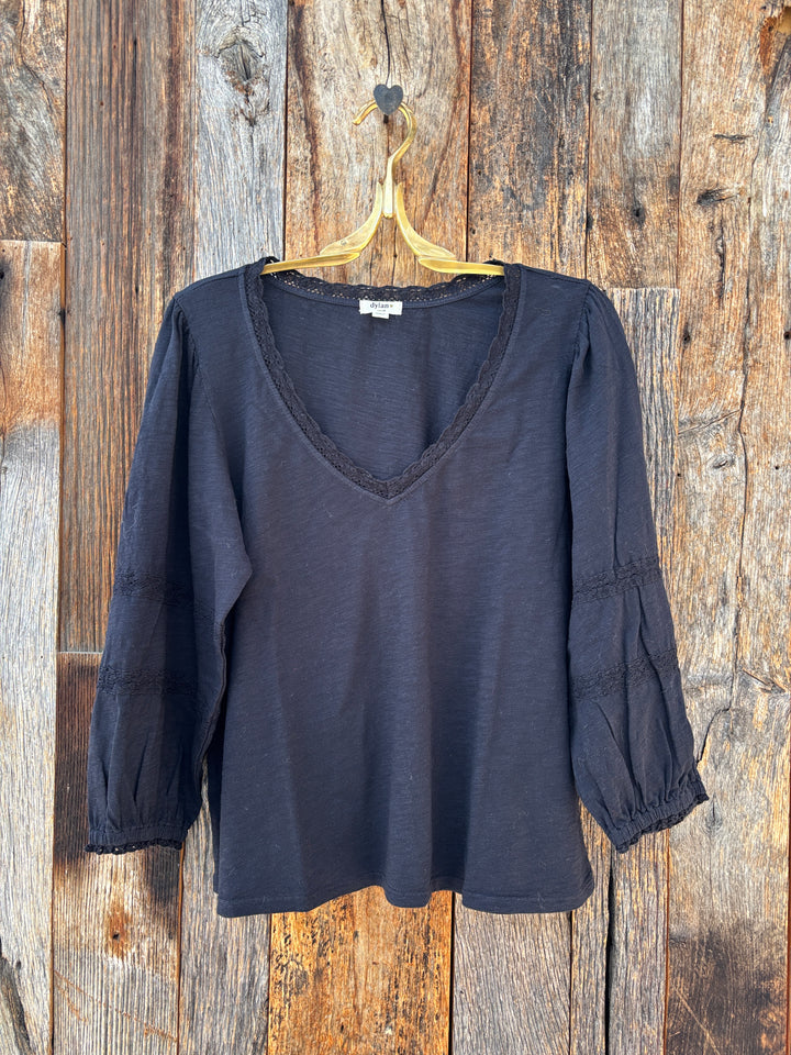 Dylan Chloe V-Neck Washed Black