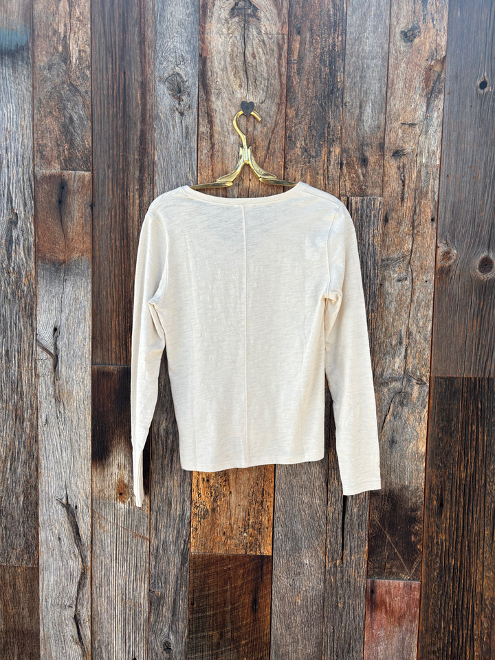 Lilla P Long Sleeve V-Neck Stone