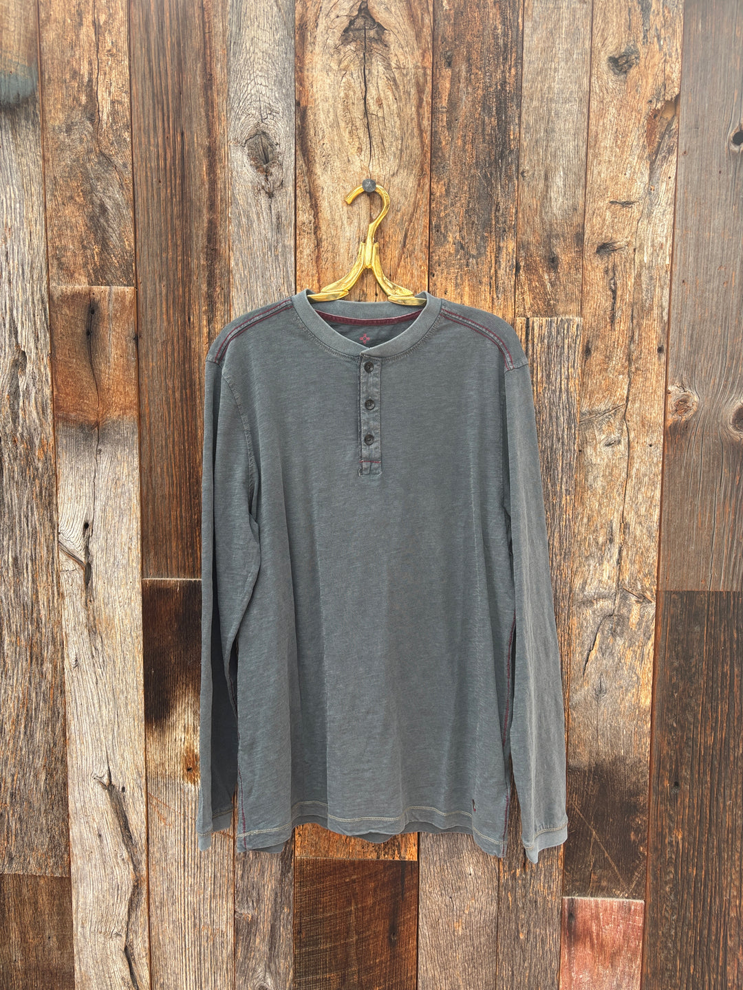 True Grit Venice Slubs L/S Henley Carbon